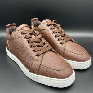 Christian Louboutin (EXCLUSIVE) Rantulow Orlato Flat Brown Low Top Sneakers